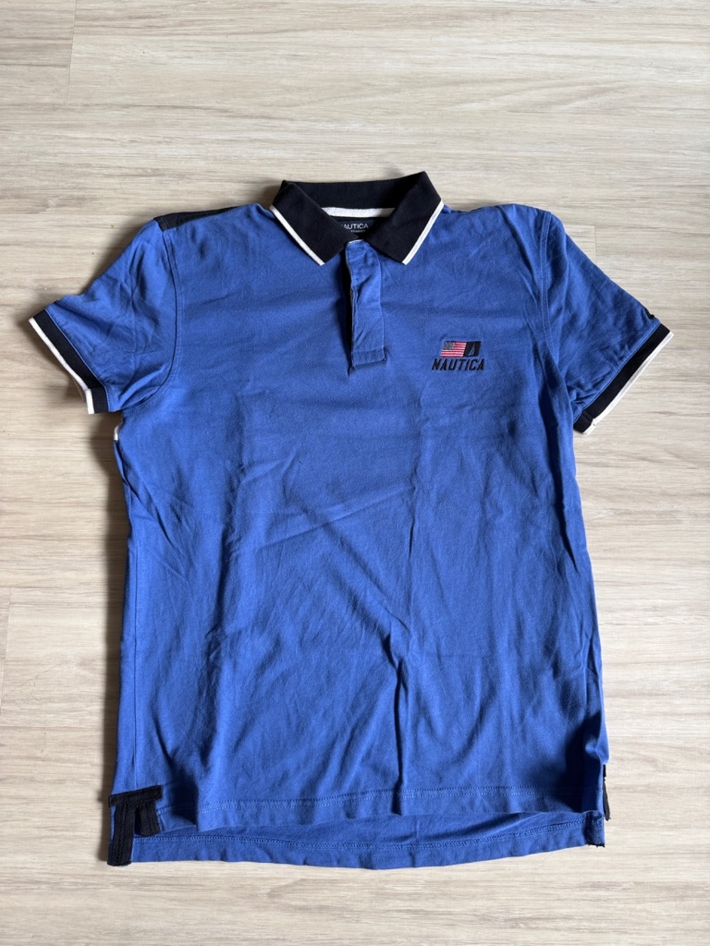 Nautica Royal Blue Polo with Black Contrast Collar